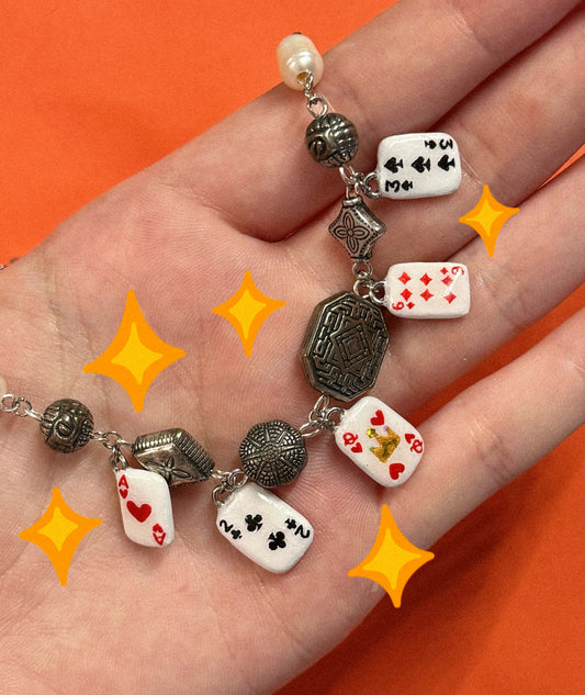 playing cards charm necklace