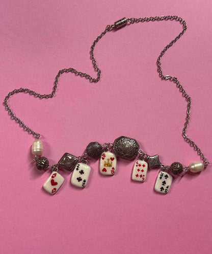 playing cards charm necklace