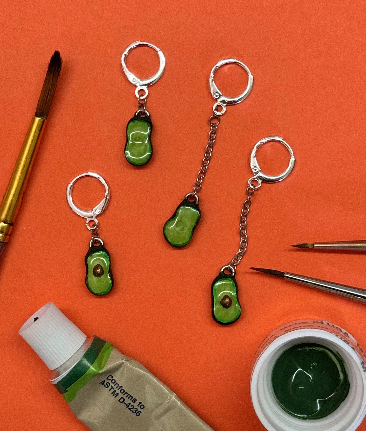 avocado hoop earrings