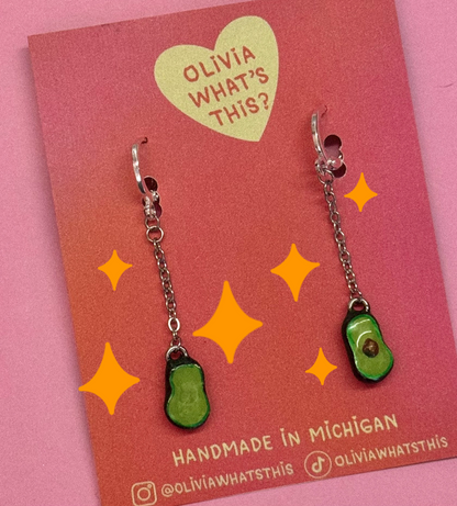 avocado hoop earrings