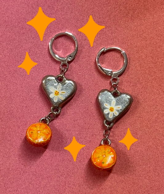 orange blossom drop earrings